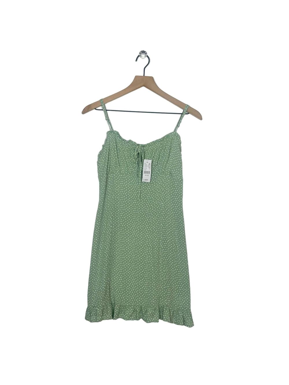 NEW PacSun LA Hearts Mini Dress Women's Size XS Green Tie Front Summer Beach
